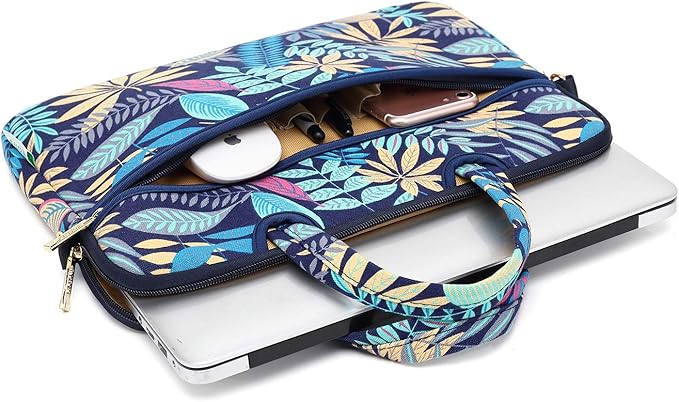 kayond Forest Series Bule Patten Waterproof Laptop Shoulder Messenger Bag Case Sleeve for 14 Inch 14.1 Inch Laptop