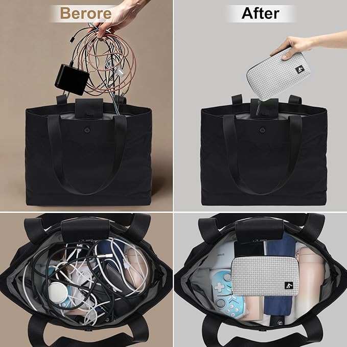 simtoper Small Electronics Organizer Travel Case – Slim Travel Cable Pouch for Small Tech Accessories, Cords, Chargers, Earbuds – Lightweight Mini Tech Bag for Backpack, Business, Travel