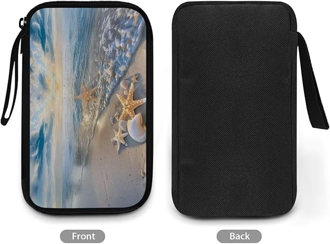 Sunset Starfish Shell Print Digital Organizing Bag - Multifunctional Charger, Earphone & USB Cable/SD Card Charging Head Storage