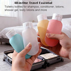 Travel Bottles for Toiletries: 4 Pack 2oz TSA Approved Travel Containers, BPA Free Leak-Proof Refillable Squeeze Bottles, Portable Travel Size Container for Shampoo Conditioner Lotion Body Wash