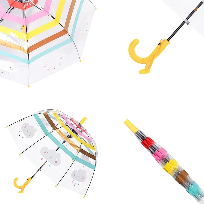 Kids Clear Umbrella for Rain Dome Bubble Umbrellas Windproof for Kids Boys and Girls