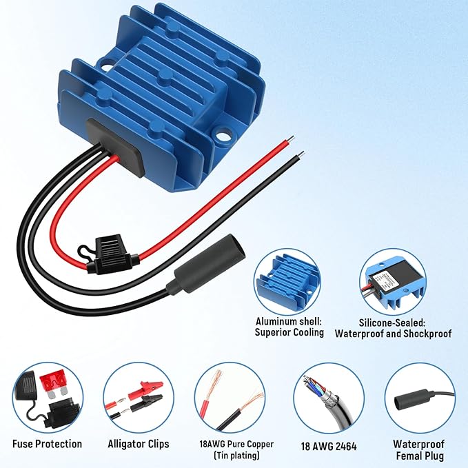 Starlink Mini 12V Adapter Power Cable, 12V/24V to 30V 3.5A DC Step Up Converter for Starlink Mini Power Supply with Female Plug, Compatible with Battery/RV/Yacht Off-Grid Power Solution