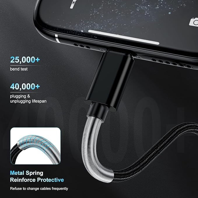2Pack 10ft iPhone Fast Charger Cable, [Apple MFi Certified] Long USB C to Lightning Cable 10 Foot, High Fast 10 Feet Apple Charging Cord for Apple iPhone 14/14 Pro Max/13 Mini/12/11/XS/XR/8/7Plus,iPad