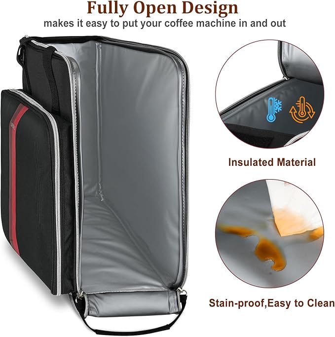 LEFOR·Z Coffee Maker Travel Bag Compatible with Keurig K-Slim/K-Express/K-Iced/Ninja PB051/PB041ST,Single Serve Coffee Brewer Carrying Case with Multiple Pockets for K-Cup Pods(Bag Only)