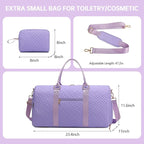 Duffle Bag for Travel, Weekender Bag with Shoe Compartment, Carry On Overnight Bag for Women with Toiletry Bag, Gym Bag with Wet Pocket, Hospital Bags for Labor and Delivery Beige