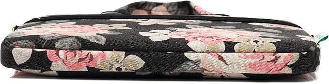 kayond Black Rose Patten water-resistant Laptop Shoulder Messenger Bag Case Sleeve for 12 Inch 13 Inch Laptop