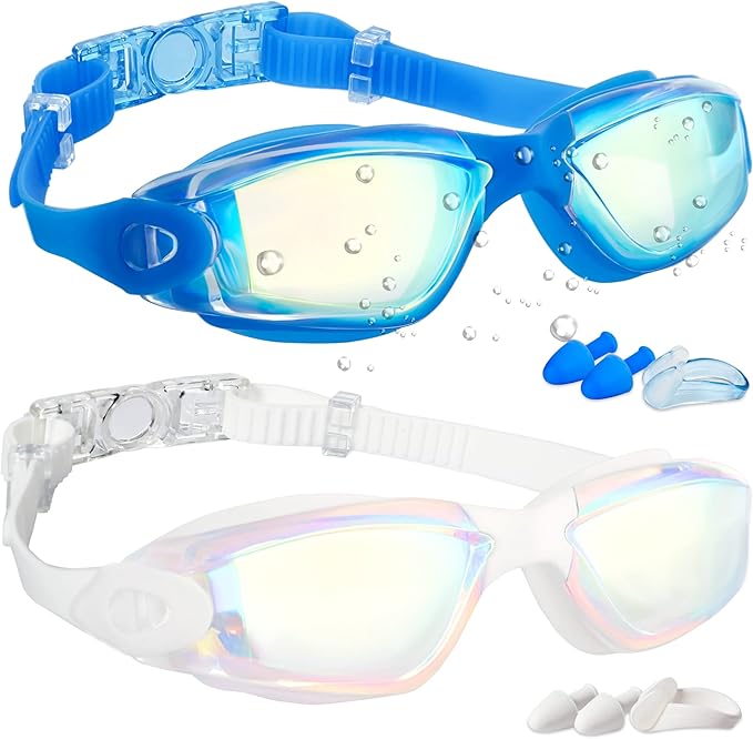 EWPJDK Swim Goggles - 2 Pack Swimming Goggles Anti Fog No Leaking For Adult Women Men