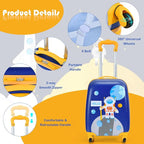 Goplus 2PC Kids Luggage, 12" & 16" Kids Carry On Luggage Set with 4 Spinner Wheels, Lightweight Rolling Spinner Suitcase for Children Toddlers Boys and Girls Travel