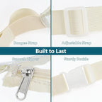 Veckle Clear Fanny Pack Stadium Approved - Adjustable 33-47 Inch Strap, Transparent Belt Bag for Women Men Fits 7.5-inch Smartphone, Waist Bag Clear Bag for Sport Events, Concerts, Cream White