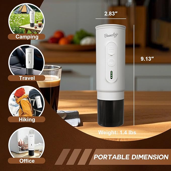 H02 PRO Portable Espresso Maker, Electric Coffee Machine for Travel, Espresso Machine Fits Ground Coffee & NS Capsule, 20Bar Mini Coffee Maker with Self-Heating, for Camping, Hiking, Office