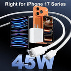 Phone 17 16 Pro Max Charger Fast Charging, 45W USB C Phone 17 16 Super Fast Charger Block with 10ft Long Type C Charging Cable Cord for i.Phone 17 Pro Max/17 Pro/17 Air/17/16/16Pro-Braided