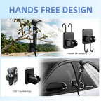 Portable Shower for Camping, Filtered Camping Shower, IPX8 Waterproof，6000mAh Rechargeable Outdoor Camp Shower Pump with LED Display, 4 Spray Modes for Hiking, Travel, Pet