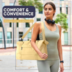 Travel Duffle Bag, Weekender Travel Bag Men Small Gym Bag for Women, Hospital Bag for Labor and Delivery, Overnight Bag Luggage Bag with Trolley Sleeve, Airplane Travel Essentials for Flying(Yellow)
