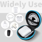 for Earphone Carry Case, 5-Pack Round Pocket Earbud Travel Carrying Case with Zipper for Smartphone Earphone, Wireless Headset, USB Cable, SD Cards Storage Bags, Masks and More