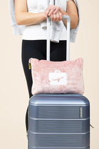 EverSnug Travel Blanket and Pillow - Ultra-Soft, Compact & Lightweight, 65x40 Inches, with Carry Case, Luggage Sleeve & Backpack Clip for Airplane Comfort (Light Pink)