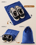FantasyLife Shoe Bags for Travel, Washable Dust Bags for Storage & Packing, Flannel Shoe Pouch with Drawstring Closure for Purses, Handbags, Shoes & Toys (2, Palace Blue, 17.3"x12.6")