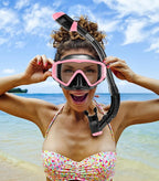Aegend Snorkeling Gear for Adults Youth Kids, Snorkel Mask with Top Dry Valve - Panoramic View Anti-Leak and Anti-Fog with Mesh Bag for Snorkeling, Scuba Diving, Freediving & Swimming