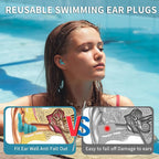Swimming Ear Plugs for Adults, 6 Pairs Reusable Silicone Waterproof Colorful Swim Earplugs for Swimming Showering Snorkeling Surfing and Water Sports, Water Ear Plugs for Men and Women