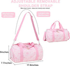 BLUBOON Duffle Bag Girls Kids Cute Gym Bag with Shoes Compartment & Wet Separation Waterproof Sports Overnight Travel Bag