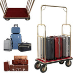 Generic Hotel Luggage Cart Wagon 39Lx19Wx68H Inch Lobby Trolley Luggage Carts Up to 881LBS 8-inch Silent Rubber Casters Carpet Deck Bumper Rails for Commercial Use Condos Resorts