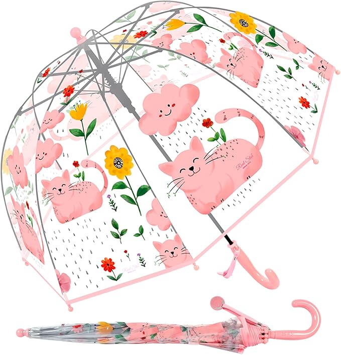 Kids Clear Umbrella for Rain Dome Bubble Umbrellas Windproof for Kids Boys and Girls