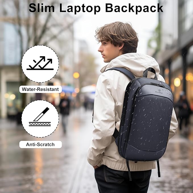 Slim Laptop Backpack for Men,Waterproof Expandable High Tech Business Work Backpack for Men and Women15.6 Inch Lightweight Anti-theft Travel Backpack Durable College Casual Daypack Computer Laptop Bag