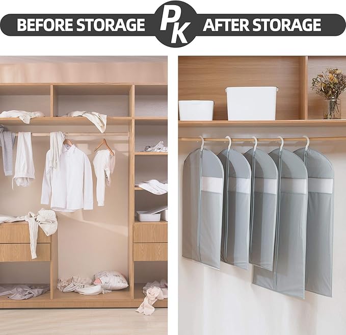 Suit Bags for Closet Storage, 43" Garment Bags for Hanging Clothes(Set of 4, 23.3'' X 43'')