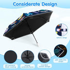Kids Folding Umbrella Auto Open/Close Umbrellas for Rain Round Corner Safe Design UV Resistant Automatic Children Travel Umbrellas Reinforced Canopy 360° Reflective Strip Lightweight for Girls & Boys