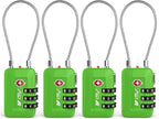 TSA Accepted Luggage Travel Lock, Set-Your-Own Combination Lock for School Gym Locker, Luggage Suitcase Baggage Locks, Filing Cabinets, Toolbox, Case(Green, 4 Pack)