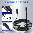USB C for Smart Watch Charger Cable 2 Pin Cord,Replacement Charger for Smart Watch, Fitness Tracker, Charger Contact pin spacing Compatible 4mm (1)