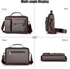 FANDARE Retro Briefcase Men Messenger Bag PU Leather Handbag