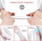 ZIHNIC Bluetooth Headphones Over-Ear, Foldable Wireless and Wired Stereo Headset Micro SD/TF, FM for Cell Phone,PC,Soft Earmuffs &Light Weight for Prolonged Wearing(Rose Gold)