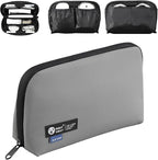 RIGHT AWAY Travel Tech Pouch，Waterproof Cord Case，Electronics Organizer Travel Case，Cable Organizer Storage Bag For Phone, Charger, Accessories（Gray）