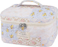 Gosect Large Makeup Bag, Cute Cosmetic Bag for Women Girls, Floral Coquette Aesthetic Toiletry Bag, Travel Make Up Organizer Bag (Ethnic style)