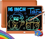 TEKFUN LCD Writing Tablet for Adults, Large Doodle Board, 16 Inch Colorful Drawing Tablet Writing Pad, Toddler Toys for 3 4 5 6 7 8 9 Year Old Girls Boys Teen, Birthday Gifts for Kids (Orange)