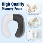 Cirorld Neck Pillow for Traveling, Travel Pillows for Airplanes,100% Pure Memory Foam Travel Neck Pillow, Adjustable Flight Pillow, Portable Plane Accessories with Eye Mask, Earplugs, Carry Bag