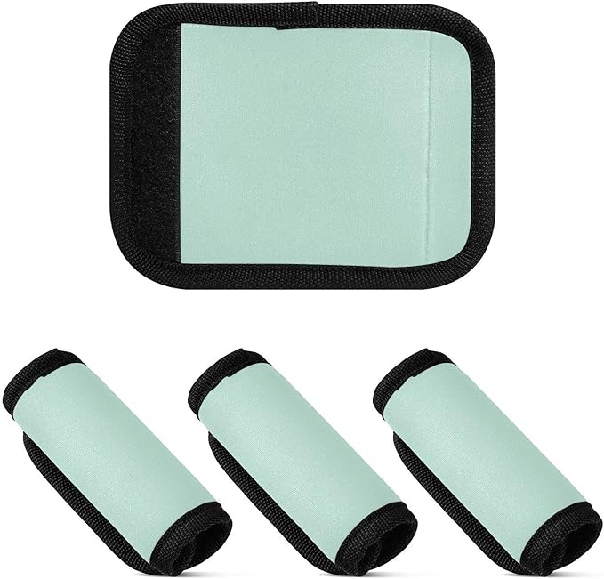 DOMIKING Light Green Luggage Handle Wrap Soft Luggage Identifiers for Suitcase Grip Tags for Travel Bag Luggage Suitcase Handle Covers Travel Accessories, 2 Pack