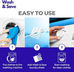 WASH & SAVE Laundry Detergent Sheets - 60 Loads / 30 Sheets | Plant-Based, Eco-Friendly, Hypoallergenic Liquidless Detergent | Perfect for Travel & Dorm - Spring Fresh