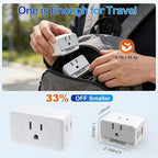Outlet Extender 2 Pack, 2 AC Multi Plug Wall Outlet with 2 USB Ports (1 PD 20W USB C Charger), Outlet Splitter 3 Way Angled Wall Plug Adapter with Night Light, for Kitchen Bathroom Travel Cruise Ship