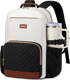 Laptop Backpack for Women Bookbag: 17 inch Work School Backpacks with Pouch Pocket for Large Capacity Cup & USB Charger College Book Bag Travel Business Nurse Teacher Bookbags Anti-theft Back Pack