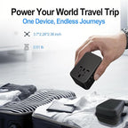 JMFONE Universal Travel Adapter with GaN 100W,International Power Plug Adapter 5 Port [4*USB C+1*USB A] and Multi 2500W AC Sockets, All-in-one Travel Outlet Plugs for 200+ Countries