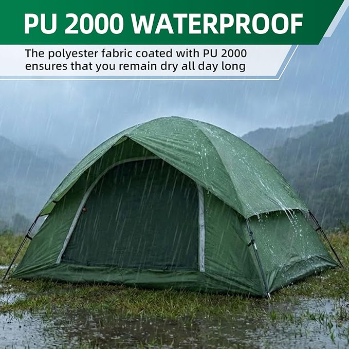 Camping Tent for 2 Person, 4 Person, 6 Person - Waterproof Two Person Tents for Camping, Small Easy Up Tent for Family, Outdoor, Kids, Scouts in All Weather and All Season by Clostnature