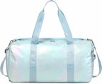 Girls Sports Duffel Bags Woman Travel Bag Overnight Duffle Bag Kids Sports Gym Bag With Shoe Compartment Wet Pocket (Matte Green)