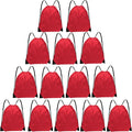 Grneric Drawstring Bags Bulk 14 Pcs Drawstring Backpack Bulk Cinch Bag Sackpack for Men Women Gym (Red)