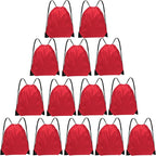 Grneric Drawstring Bags Bulk 14 Pcs Drawstring Backpack Bulk Cinch Bag Sackpack for Men Women Gym (Red)