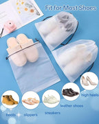 Teskyer 20 Pack Shoe Bags for Travel – Transparent, Waterproof, Portable Shoe Storage for Packing (15.7" x 11.8") – Travel Essentials for Men & Women