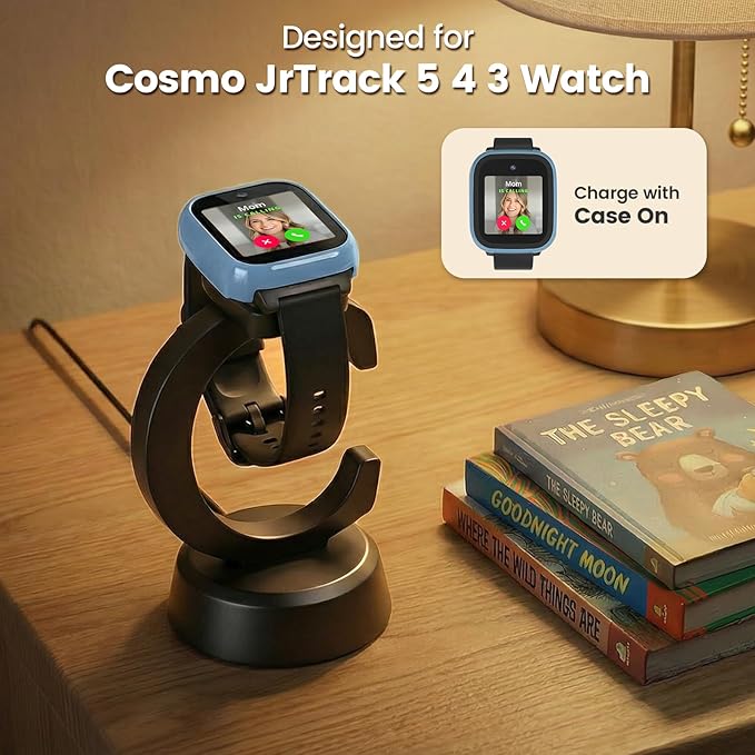 Charger Compatible with Cosmo Jr Track 5 4 3 Watch, Anti-Slip Charging Stand Dock with 3.35Ft USB Cable Cord, Kids Smartwatch Accessories