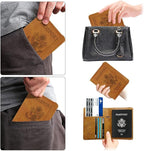 WALNEW Passport Holder for Travel, RFID Passport Cover Wallet for Women Men, PU Leather Passport Book Card Holder Case with Pen (Upgraded, Upgraded-Brown)