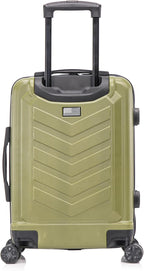 US ARMY Fox 20 inch Carry-On Hardside Luggage with Spinner Wheels | Lightweight Small Suitcase for Travel | Chevron Icon, Gel Handle, Side Studs, Retractable Trolley, Heavy Duty | Olive Drab