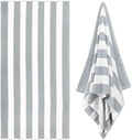 HENBAY Large Oversized Beach Towel - 35 x 70 Inch Microfiber Pool Towel, Grey Striped Quick Dry Cabana Swim Towel